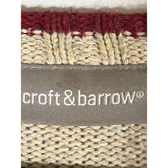 Cardinal Bird Silk Knit Sweater Tan XL Earthy Neutral Festive Embroidery Preppy - Picture 3 of 12